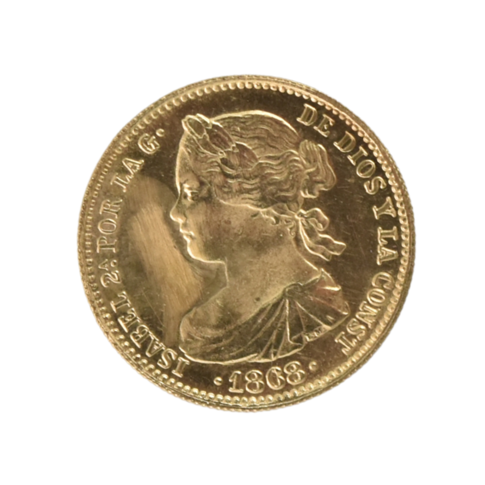 Moneda de Oro 10 Escudos España 1868 – Isabel II 