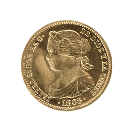Moneda de Oro 10 Escudos España 1868 – Isabel II 