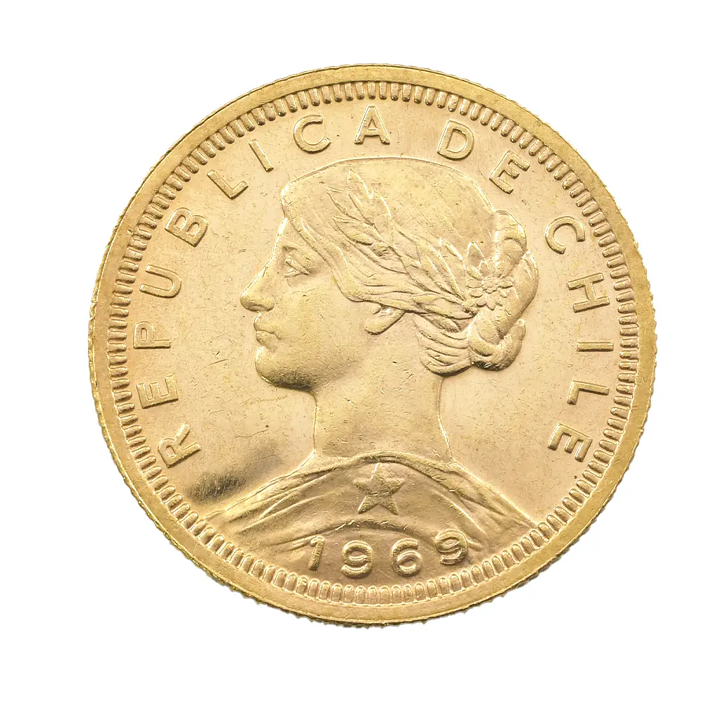 Moneda De Oro Ley 900 100 Pesos Chile Año Al Azar