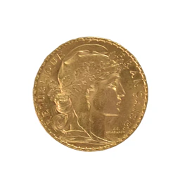 Moneda de Oro 20 Francos Francia “Marianne Coq” – Año al Azar 