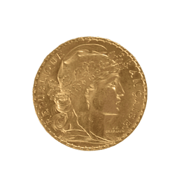 Moneda de Oro 20 Francos Francia “Marianne Coq” – Año al Azar 