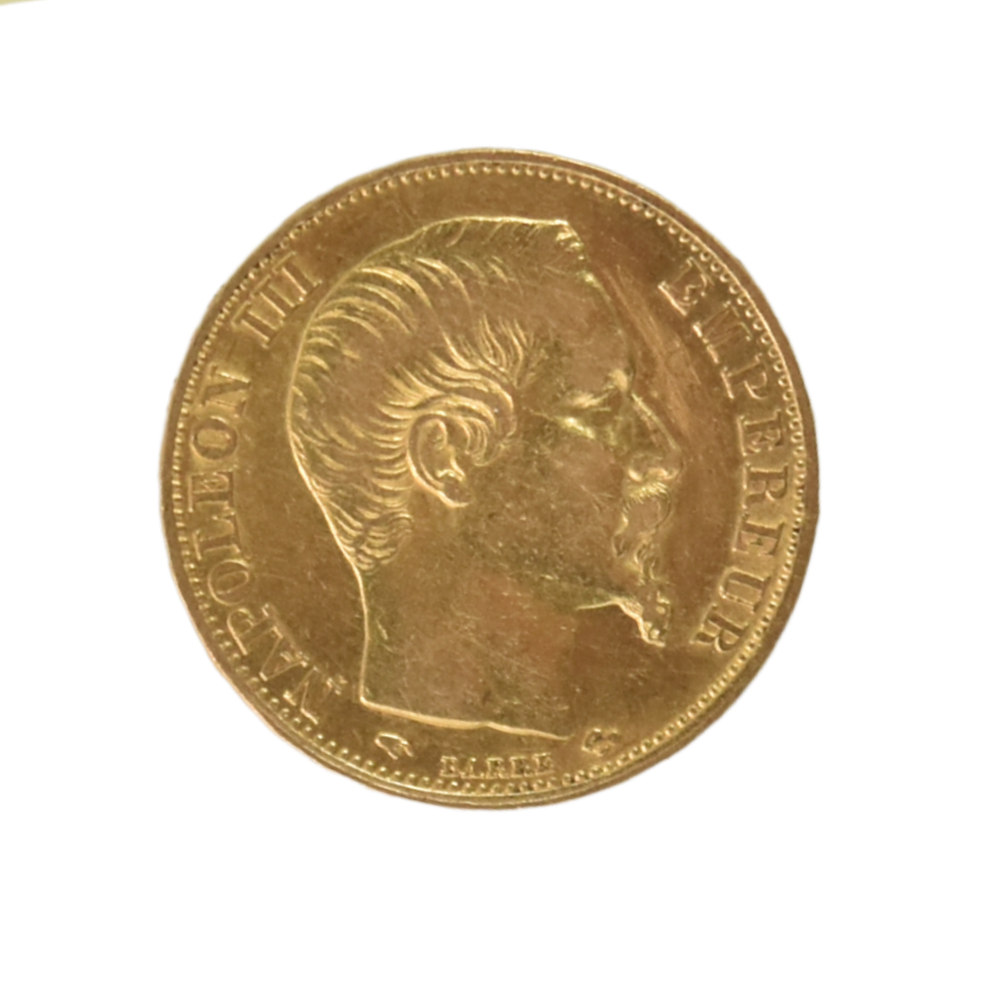Moneda de Oro 20 Francos Francia 1857 – Napoleón III “Tête Nue”
