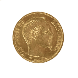 Moneda de Oro 20 Francos Francia 1857 – Napoleón III “Tête Nue”