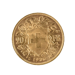 Moneda de Oro 20 Francos Suizos Helvetia 1935 – Vreneli 