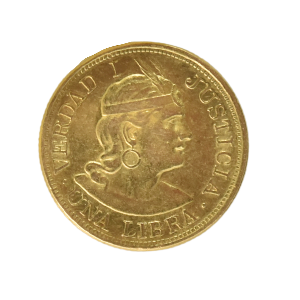 Moneda de Oro 1 Libra Perú – Año al Azar