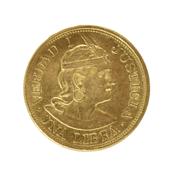 Moneda de Oro 1 Libra Perú – Año al Azar