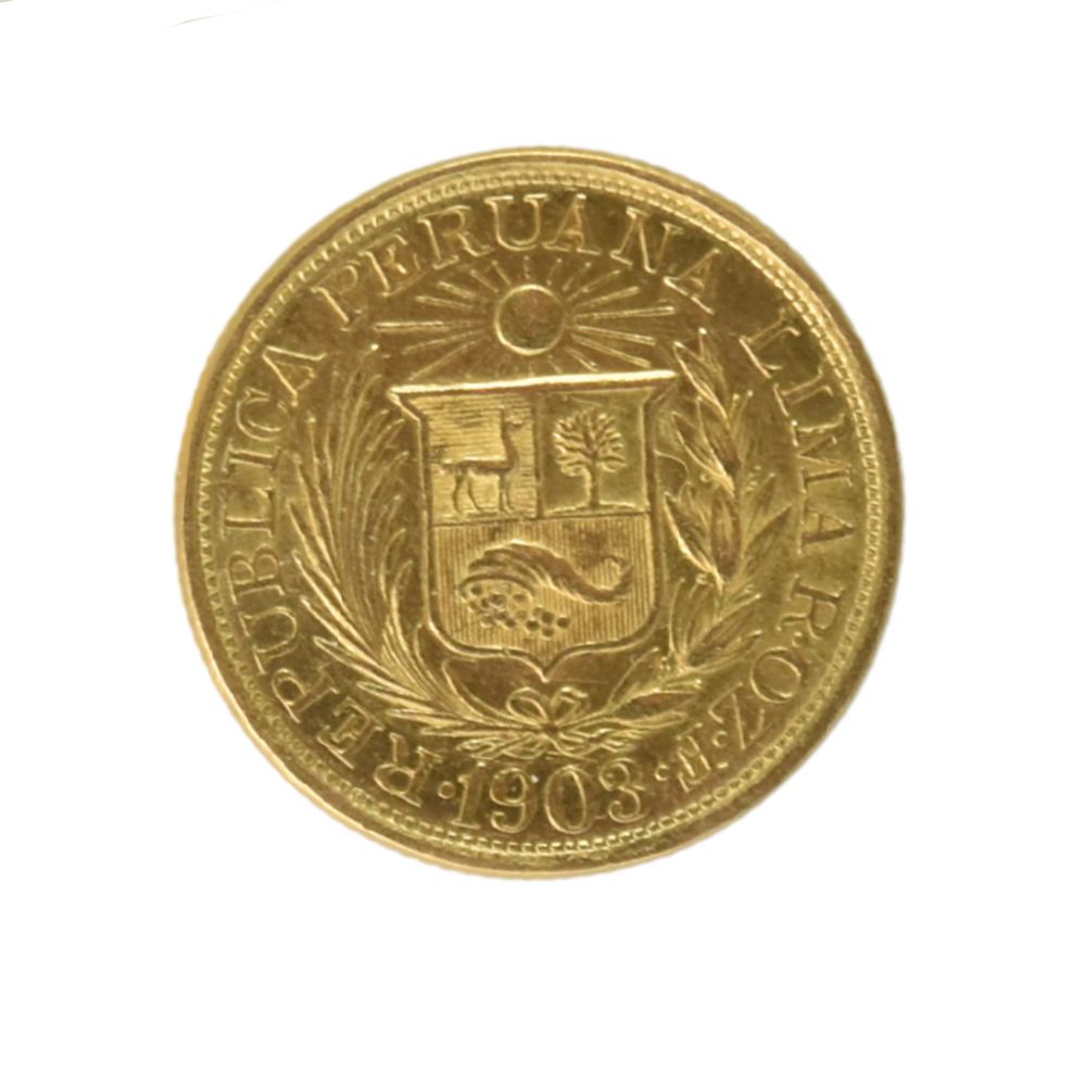 Moneda de Oro 1 Libra Perú – Año al Azar