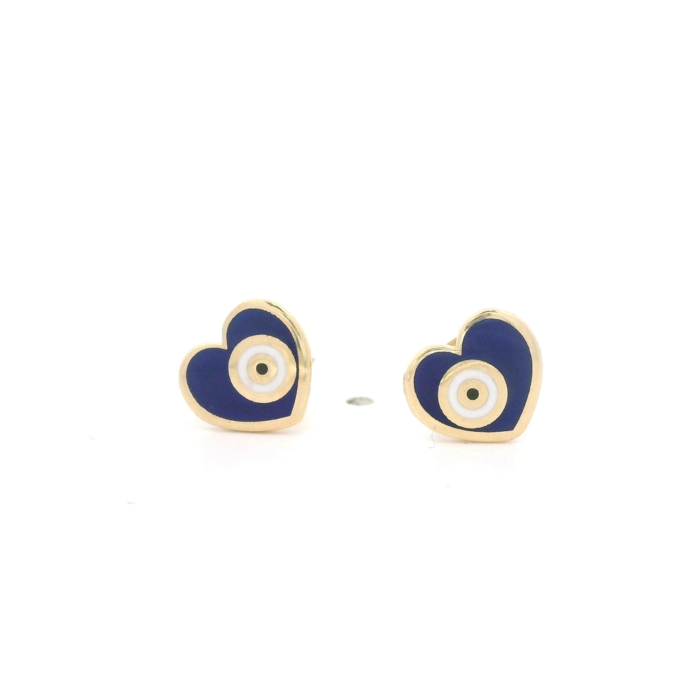 Par de Aros Corazón Oro Amarillo 18K