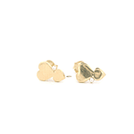 Aros de Oro Amarillo 18K Corazones Micropiedras Incolora Cierre de Mariposa