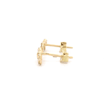 Aros de Oro Amarillo 18K Infinito Micropiedras Incoloras Cierre de Mariposa