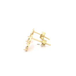 Aros de Oro Amarillo 18K Buho Micropiedras Incoloras 