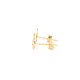 Aros de Oro Amarillo 18K Cereza Esmaltada 