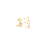 Aros de Oro Amarillo 18K Mariposa Esmaltada Cierre de Mariposa