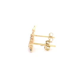Aros de Oro Amarillo 18K Tallado Micropiedras Multicolores 