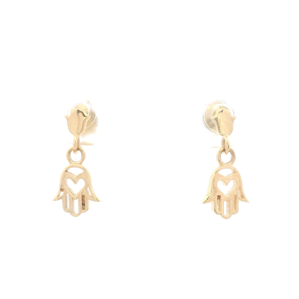 Aros de Oro Amarillo 18K Articulado Mano Calada Cierre de Mariposa