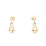 Aros de Oro Amarillo 18K Articulado Mano Calada Cierre de Mariposa