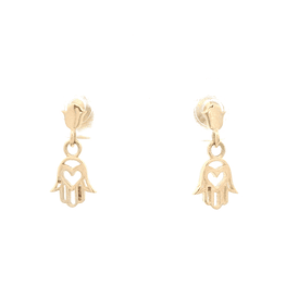 Aros de Oro Amarillo 18K Articulado Mano Calada Cierre de Mariposa