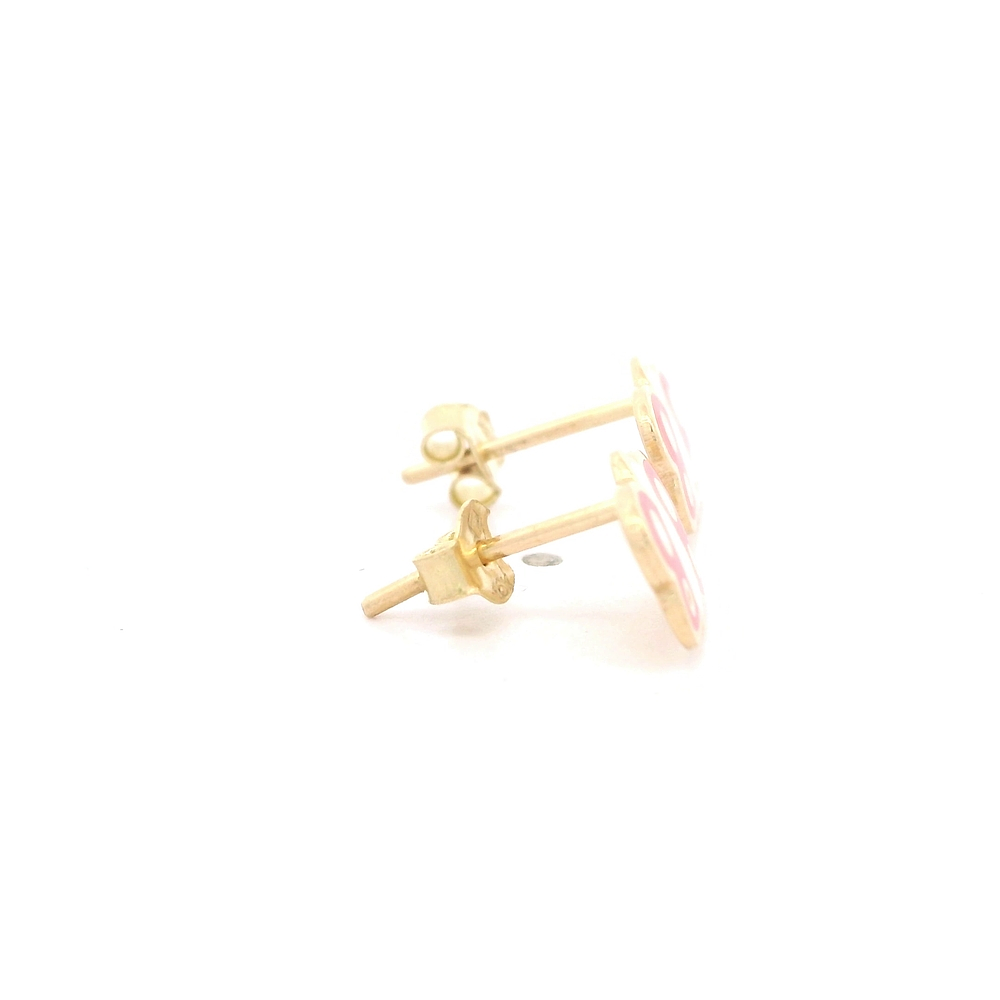 Aros de Oro Amarillo 18K Mariposa Esmaltada Cierre de Mariposa