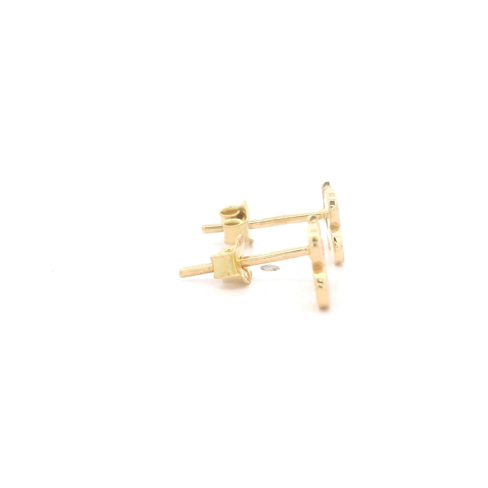 Aros de Oro Amarillo 18K Cereza Esmaltada Cierre de Mariposa