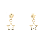 Aros de Oro Amarillo 18K Estrellas Cierre de Mariposa