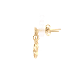 Aros de Oro Amarillo 18K Articulado Mano Calada Cierre de Mariposa