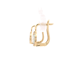 Aros de Oro Amarillo 18K Halo Ojo Turco Esmaltada Micropiedras Incoloras Gancho Catalán