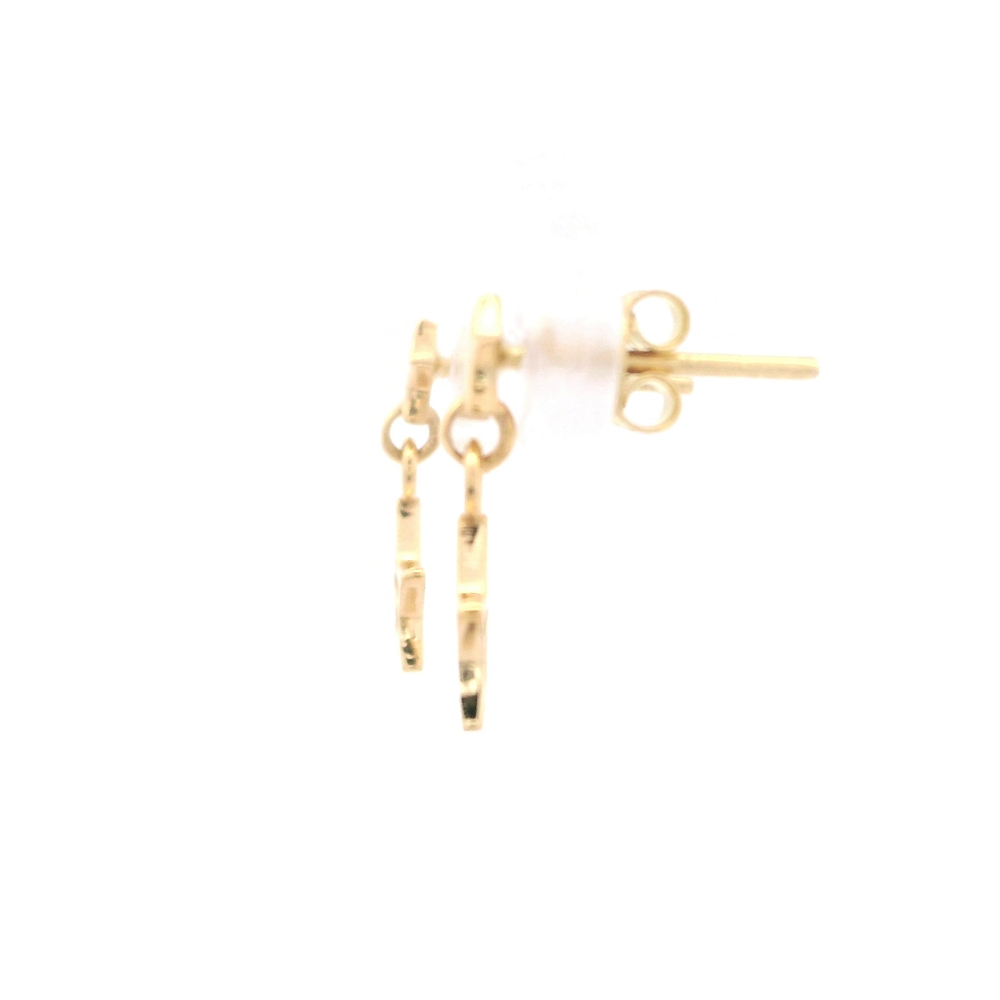 Aros de Oro Amarillo 18K Estrellas Cierre de Mariposa