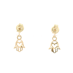 Aros de Oro Amarillo 18K Articulado Mano Calada Cierre de Mariposa