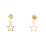 Aros de Oro Amarillo 18K Estrellas Cierre de Mariposa