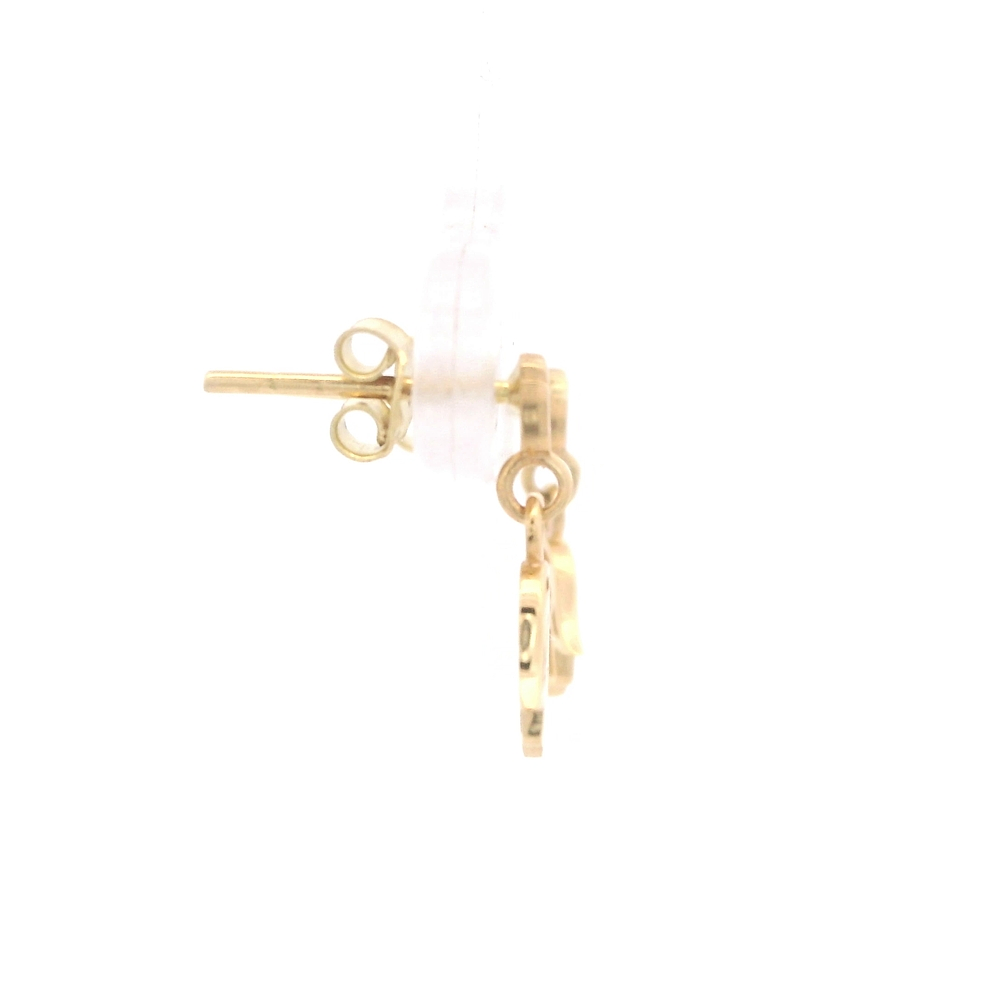 Aros de Oro Amarillo 18K Articulado Mano Calada Cierre de Mariposa