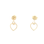 Aros de Oro Amarillo 18K Corazones Cierre de Mariposa