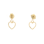 Aros de Oro Amarillo 18K Corazones Cierre de Mariposa