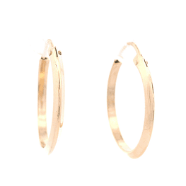 Aros de Oro Amarillo 18K Tubular Biselado con Cierre Criollo