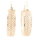 Aros de Oro Amarillo 18K Botes Filigrana con Gancho