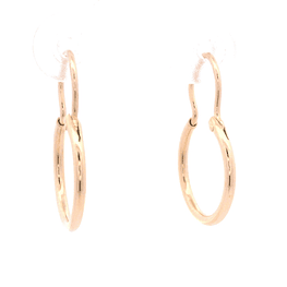 Aros de Oro Amarillo 18K Tubular con Gancho