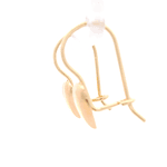 Aros de Oro Amarillo 18K Corazón con Gancho Hippie con Seguridad