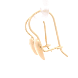 Aros de Oro Amarillo 18K Corazón con Gancho Hippie con Seguridad