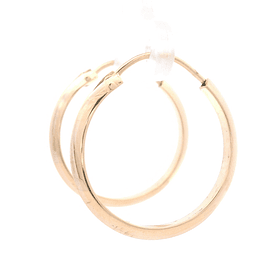 Aros de Oro Amarillo 18K Tubular Biselado con Cierre Criollo