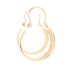 Aros de Oro Amarillo 18K Botes Filigrana con Gancho