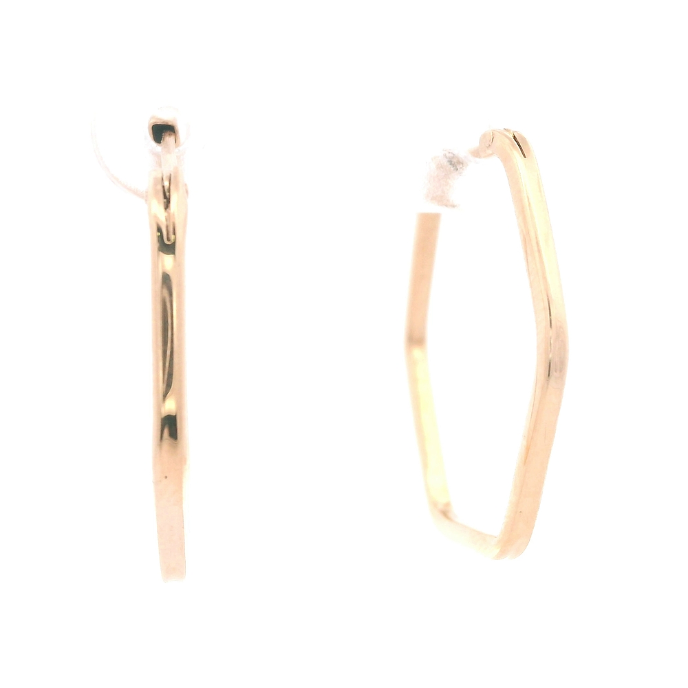 Aros de Oro Amarillo 18K Hexagonal con Cierre Criollo