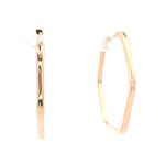 Aros de Oro Amarillo 18K Hexagonal con Cierre Criollo