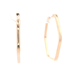 Aros de Oro Amarillo 18K Hexagonal con Cierre Criollo