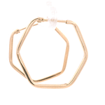 Aros de Oro Amarillo 18K Hexagonal con Cierre Criollo