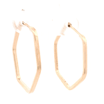 Aros de Oro Amarillo 18K Hexagonal con Cierre Criollo