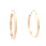 Aros de Oro Amarillo 18K Tubular Biselado con Cierre Criollo