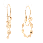 Aros de Oro Amarillo 18K Espiral Tallado con Gancho