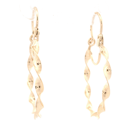 Aros de Oro Amarillo 18K Espiral con Gancho