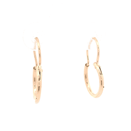 Aros de Oro Amarillo 18K Tubular con Gancho