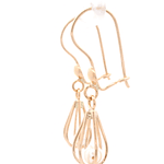 Aros de Oro Amarillo 18K Canasto Colgante con 1perla y Gancho Hippie con Seguridad