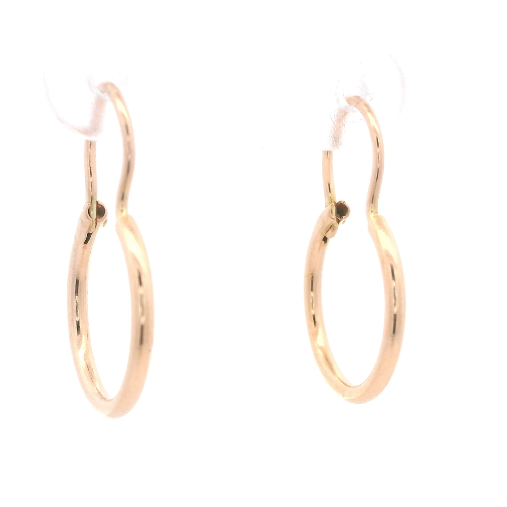 Aros de Oro Amarillo 18K Tubular con Gancho